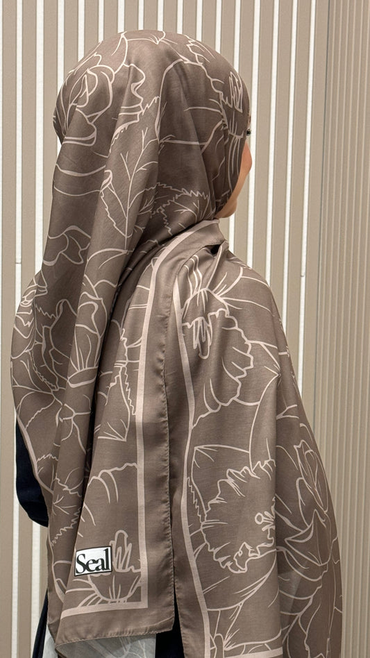 FLOWER Soft Vual Schal Taupe
