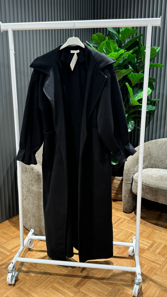 Mantel 2633 mit Ballonärmeln Schwarz