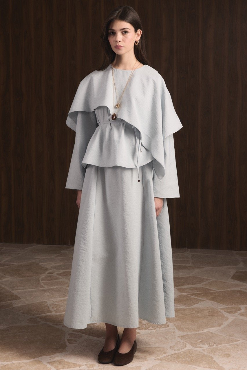 Ahel 2-teiler mit Schaldetail & Rock 8245 Hellblau