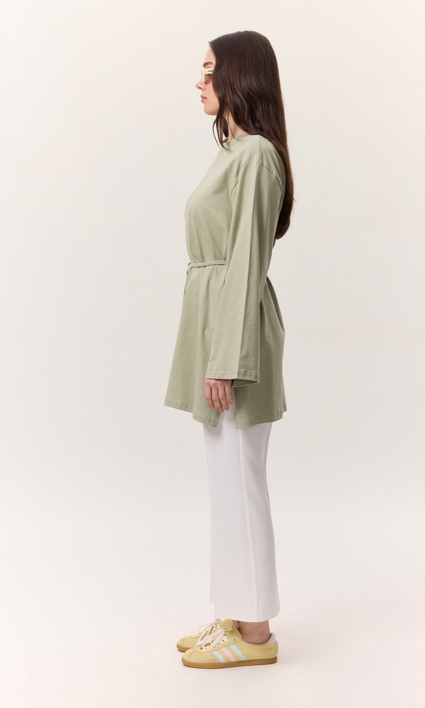 Manuka Oversize Langarm Shirt mit Gürtel