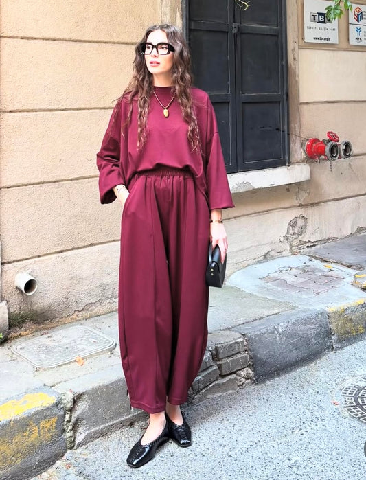 OYSHO 2-teiler mit Hose Bordeaux