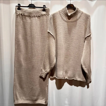 Strick- 2-teiler mit Rock