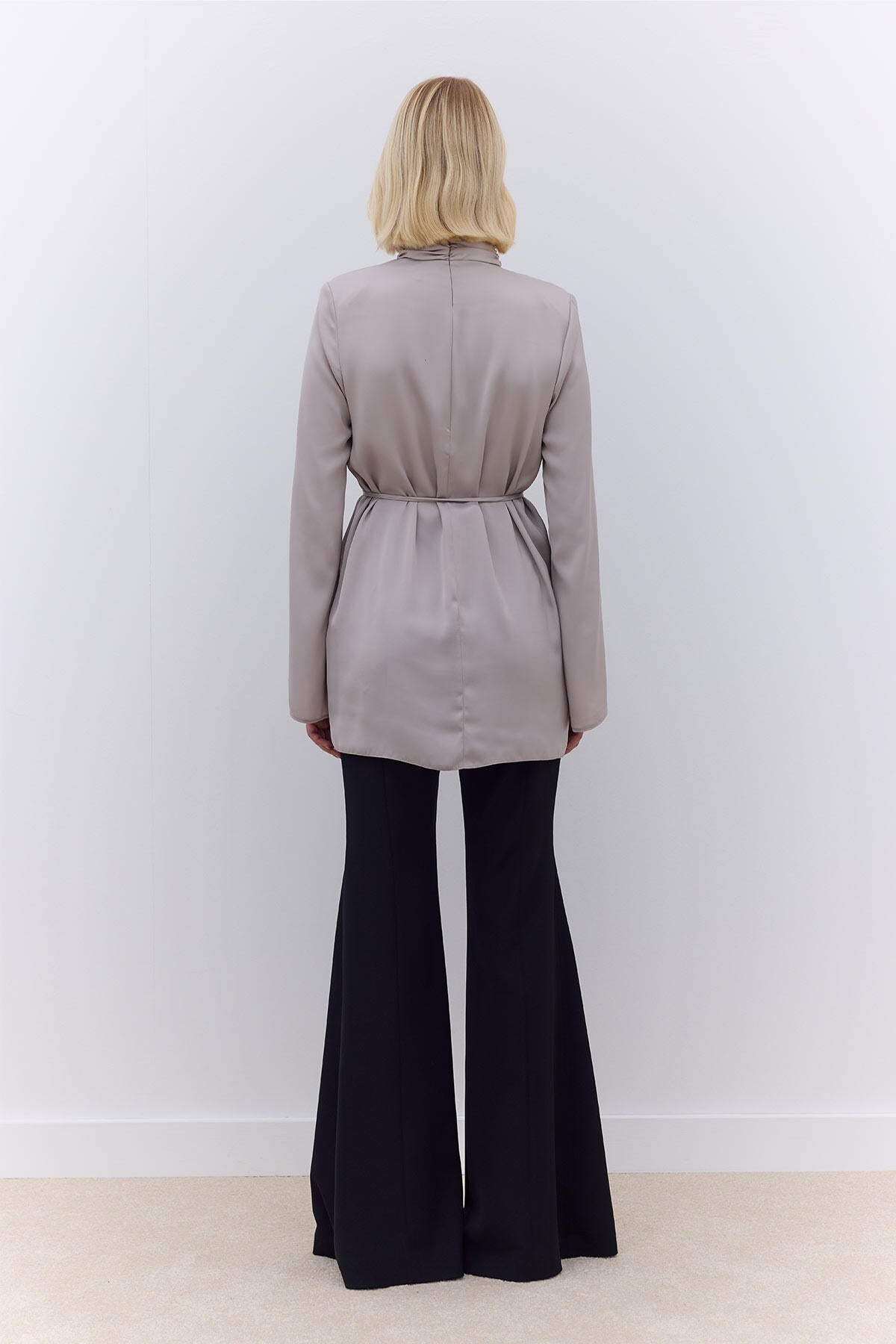 Manuka Satin Tunika Silber