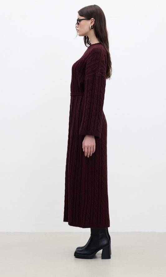 Manuka Maxi Strickkleid Bordeaux