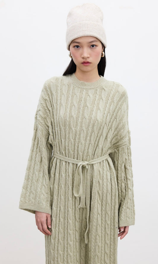 Manuka Maxi Strickkleid Olive