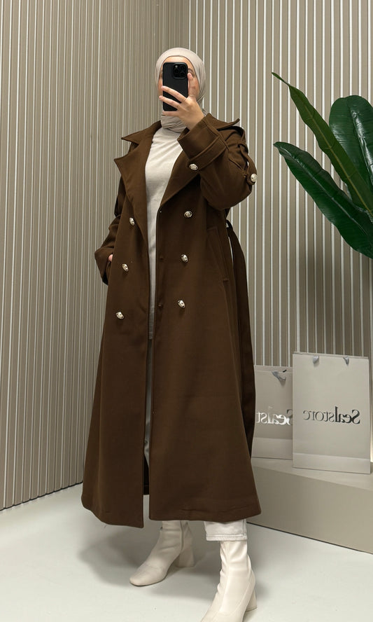 Mantel mit goldenen Knöpfen 5588 braun