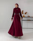 Meri Store Kleid mit Gürtel 6582 Bordeaux
