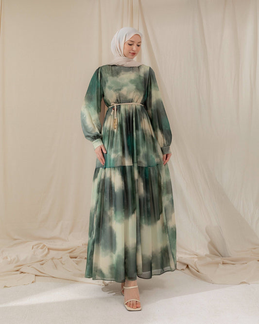 MeriStore Kleid 6464 Grün mit Gürtel