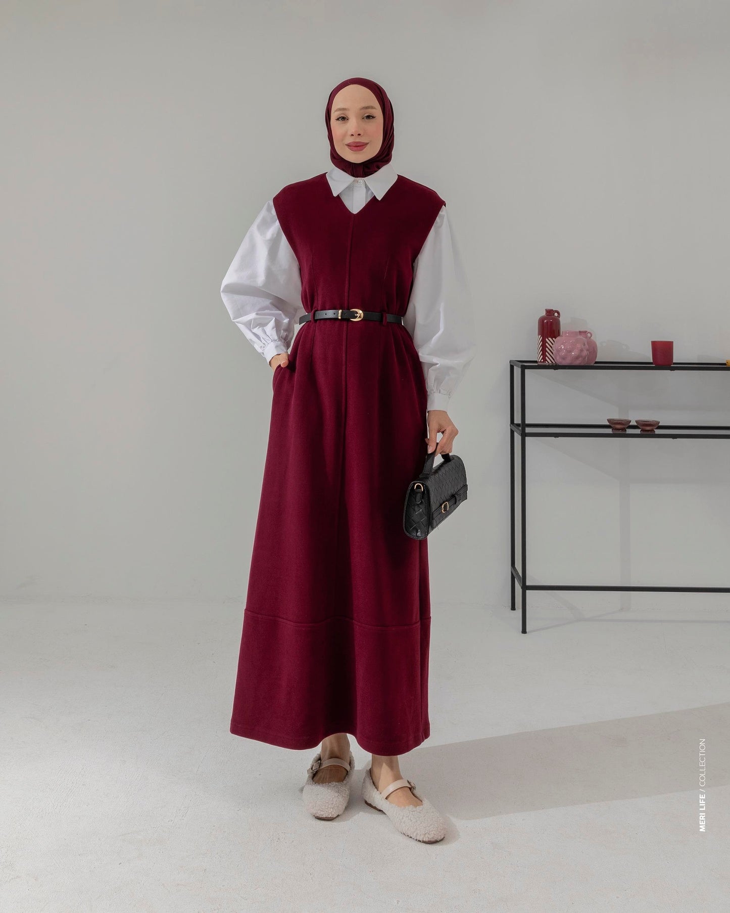 MeriStore Jile mit Gürtel 6588 Bordeaux