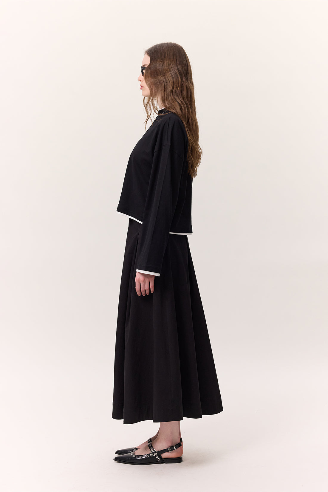 Manuka Langarmshirt mit Kontrastdetail