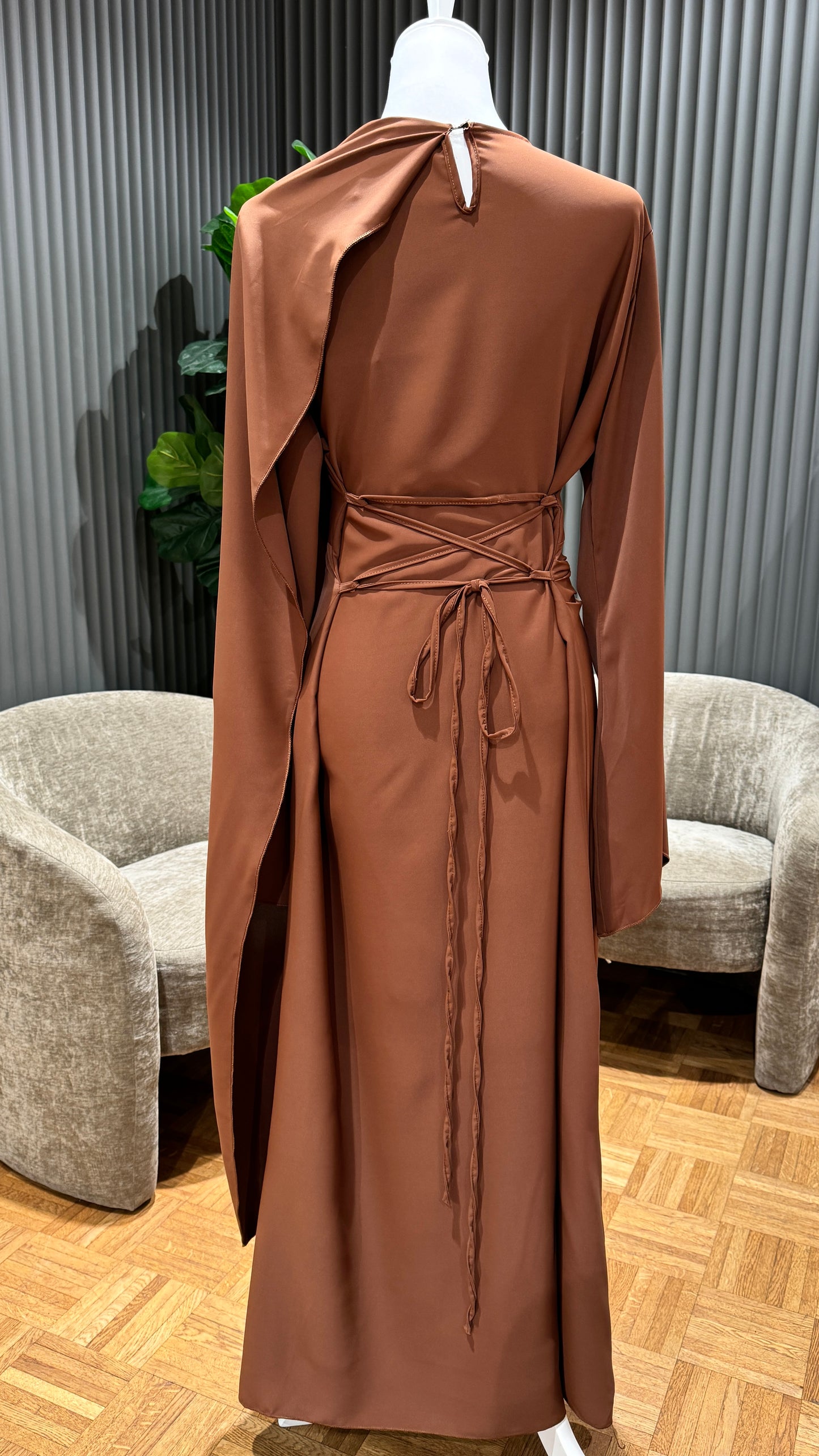 Fairy Kleid mit Schnürdetail Braun