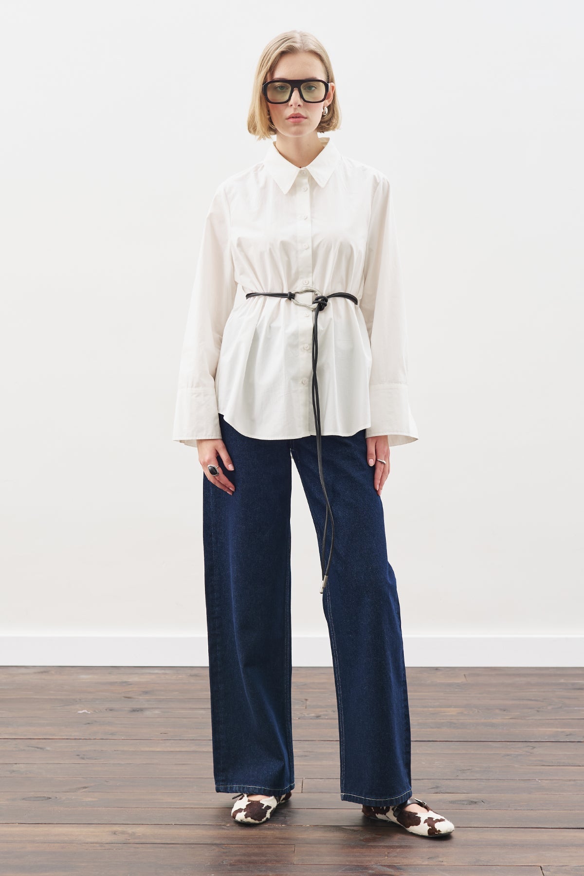 Manuka Hemd mit weitem Kragen Ekru