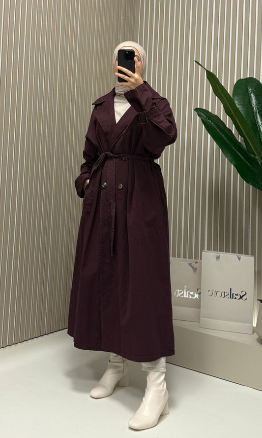 Denim Trenchcoat Burgundy