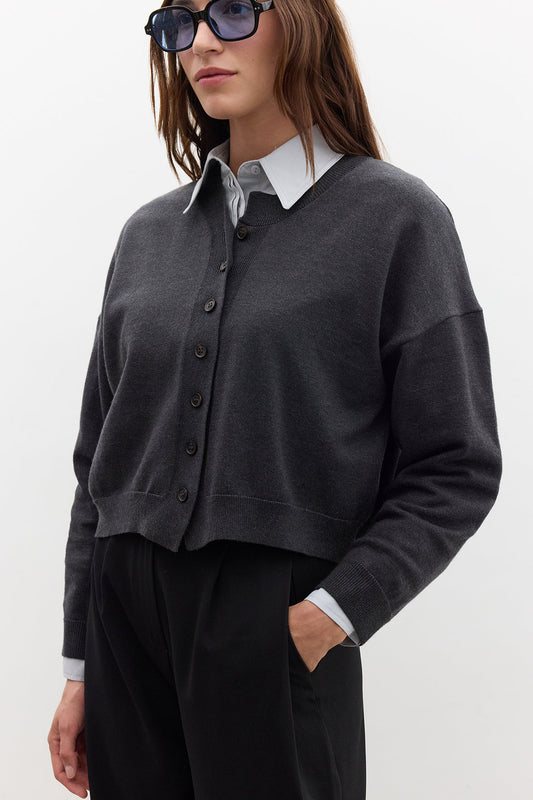Manuka Soft Knit Cardigan Grau