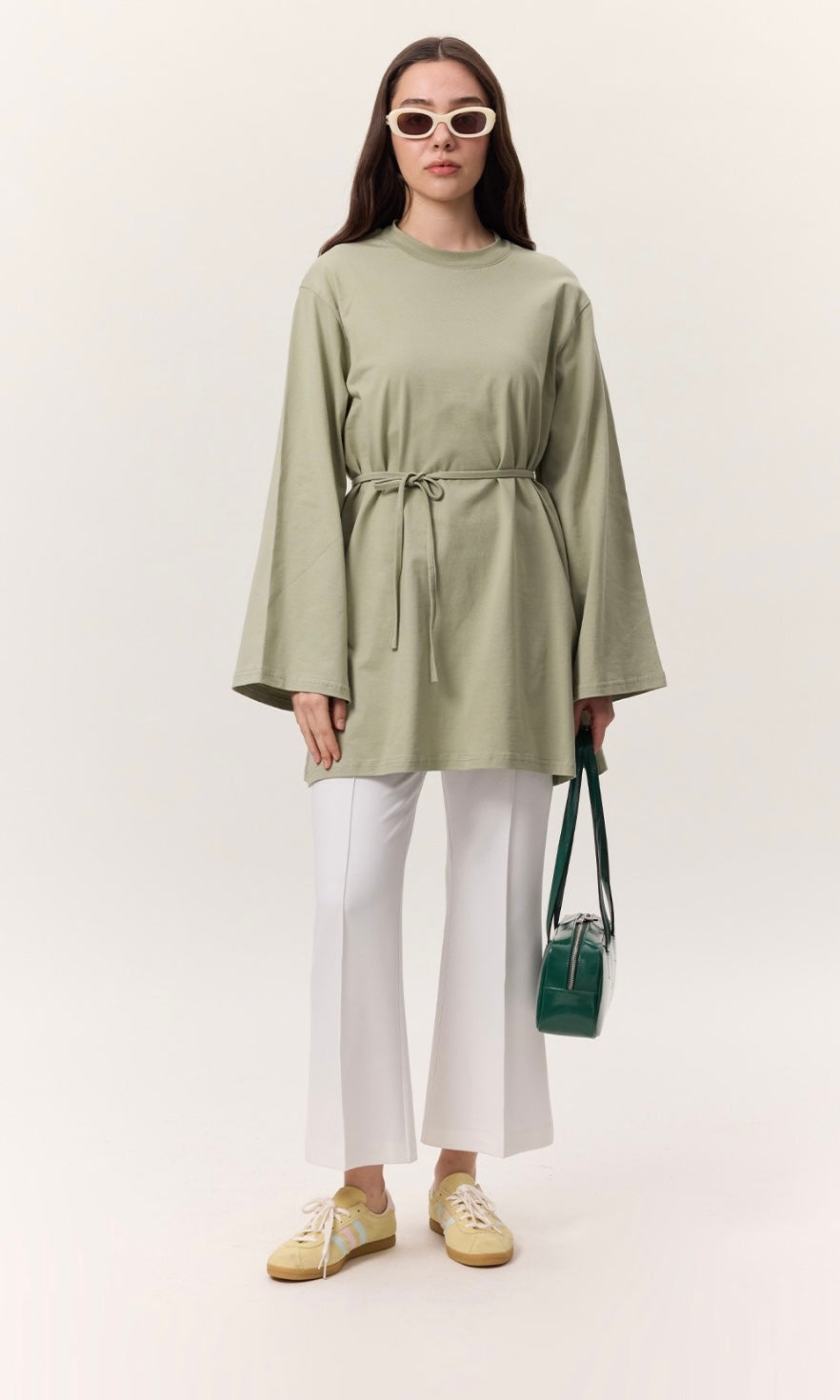 Manuka Oversize Langarm Shirt mit Gürtel
