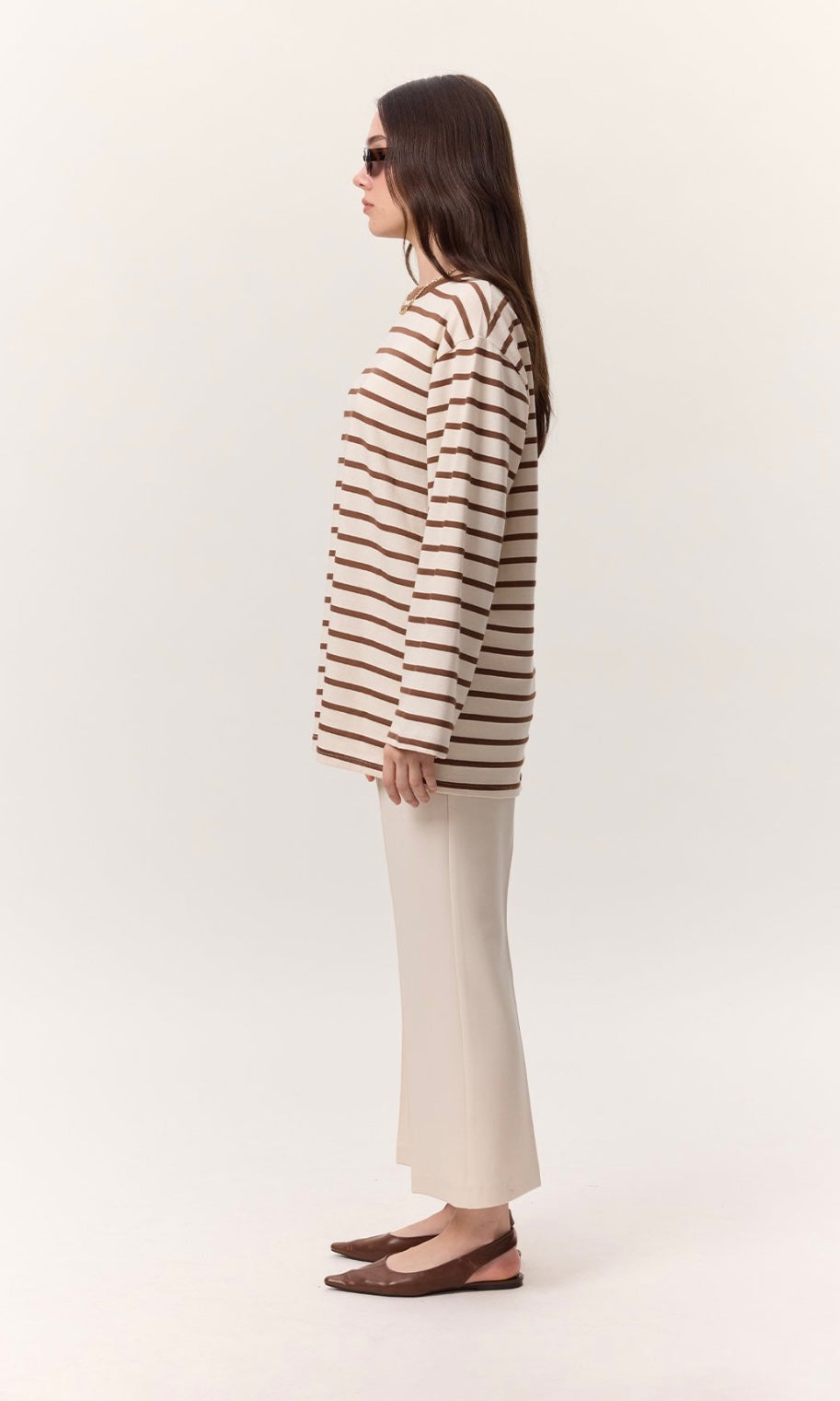 Manuka Oversize Langarm Shirt liniert