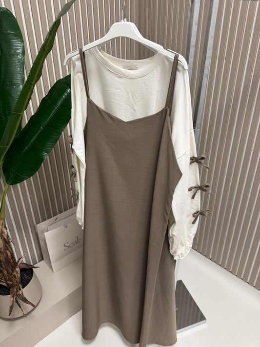Jile Kleid mit Sweatshirt Taupe