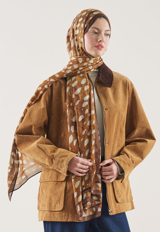 FreshScarfs Rami Hijab Wild Flawn Desen Camel