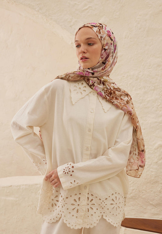 FreshScarfs Rami Hijab Margarit Sütlü Kahve