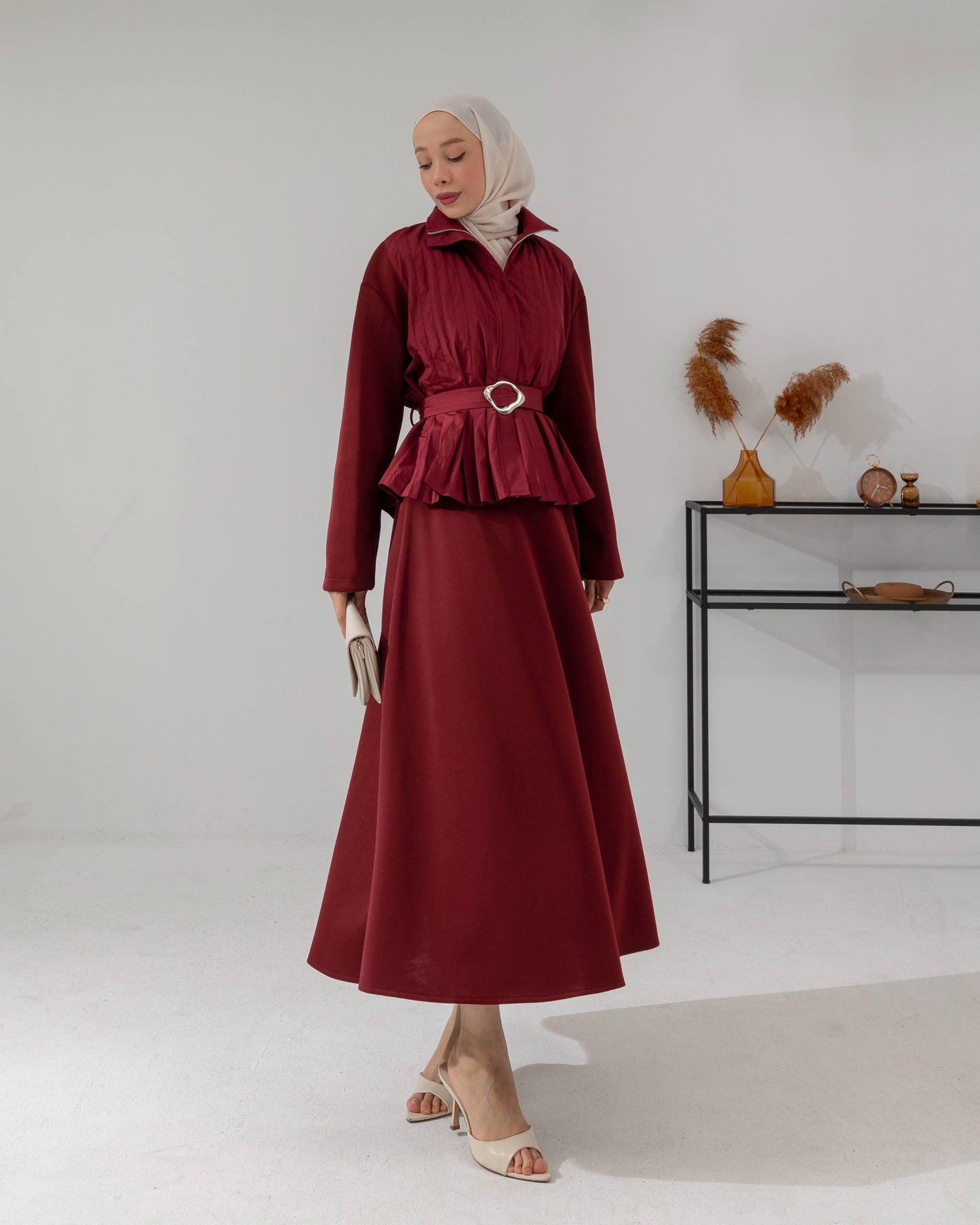 MeriStore 2-teiler mit Rock 6546 Bordeaux