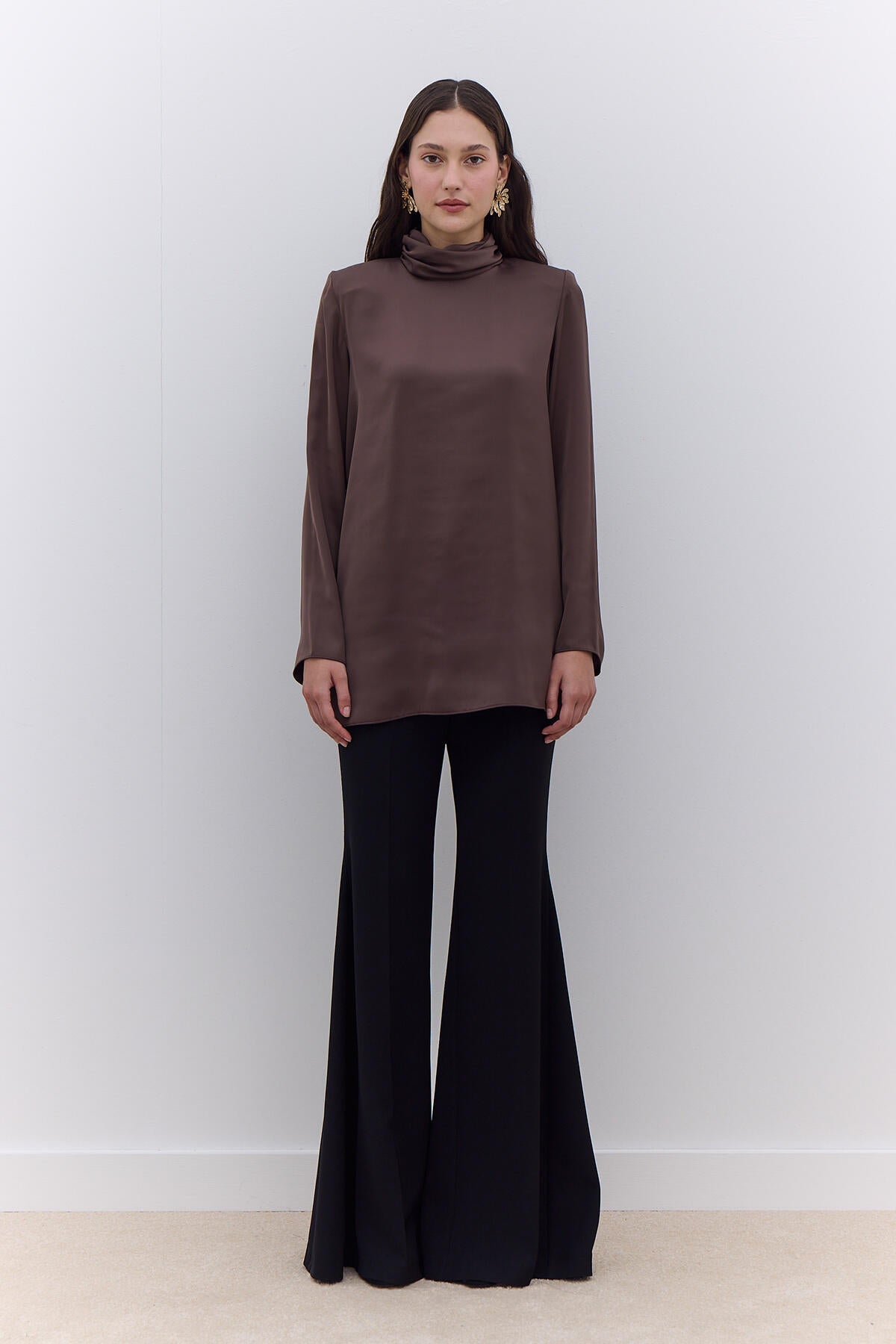 Manuka Satin Tunika Braun