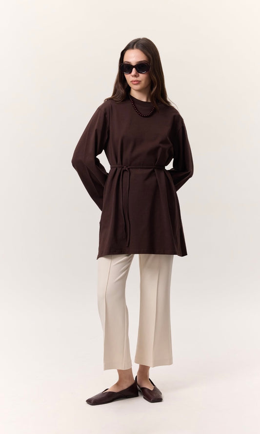 Manuka Oversize Langarm Shirt mit Gürtel