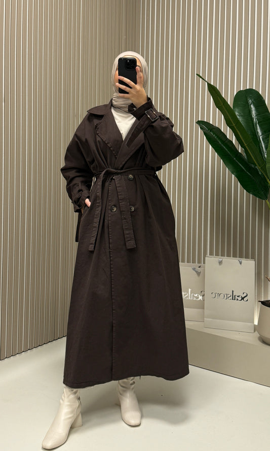 Denim Trenchcoat Braun