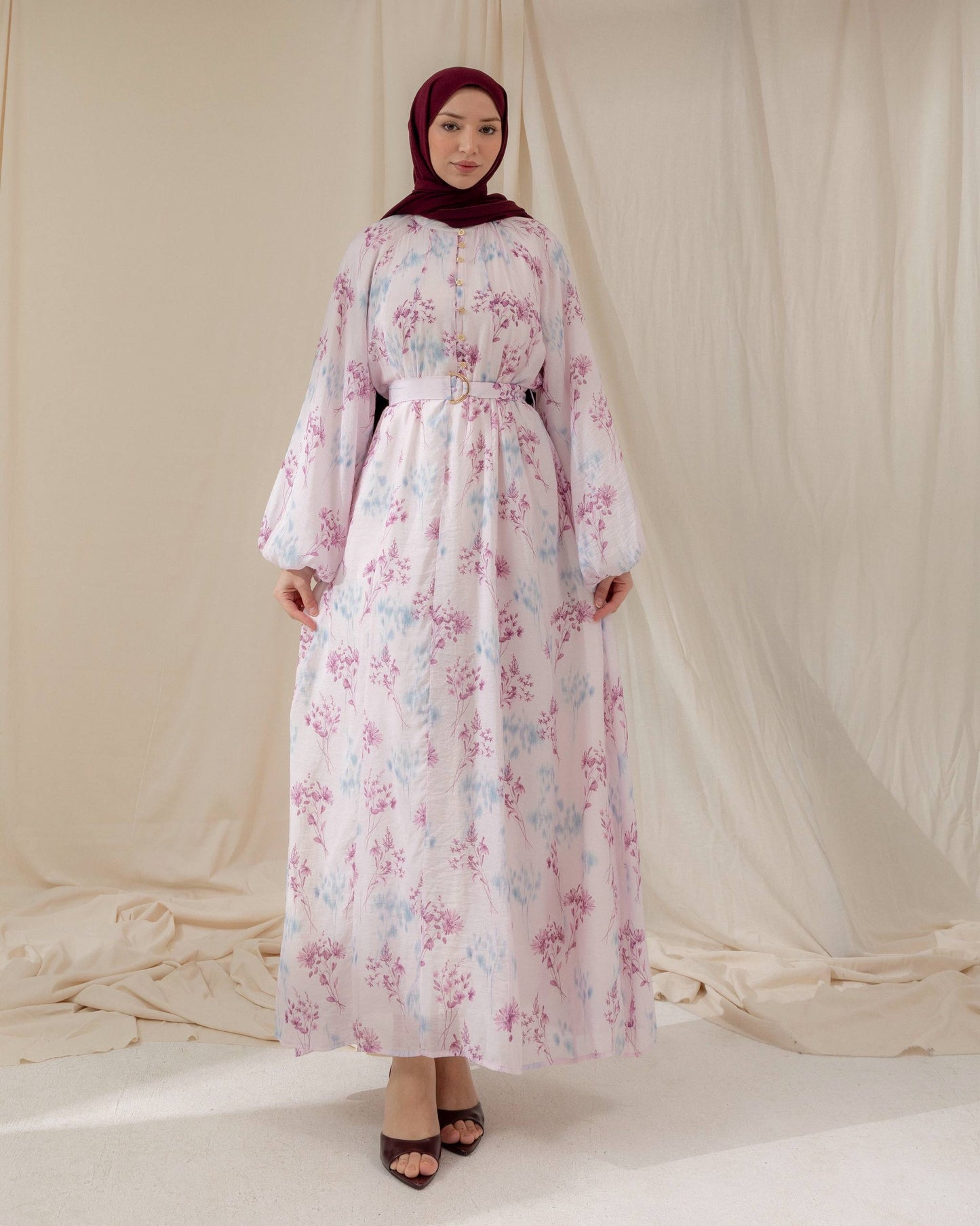 MeriStore Kleid 6607 Flieder mit Gürtel