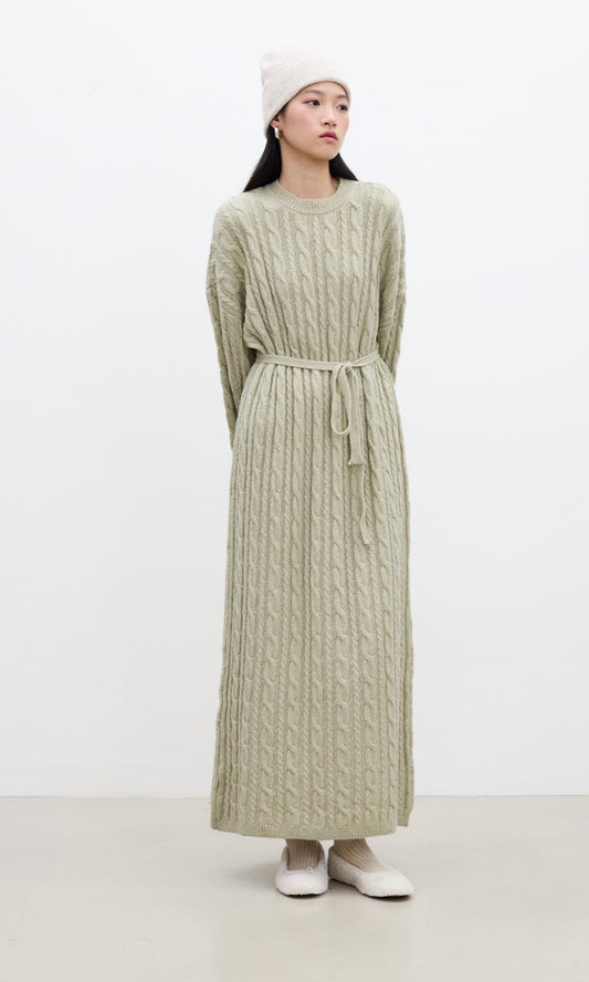 Manuka Maxi Strickkleid Olive