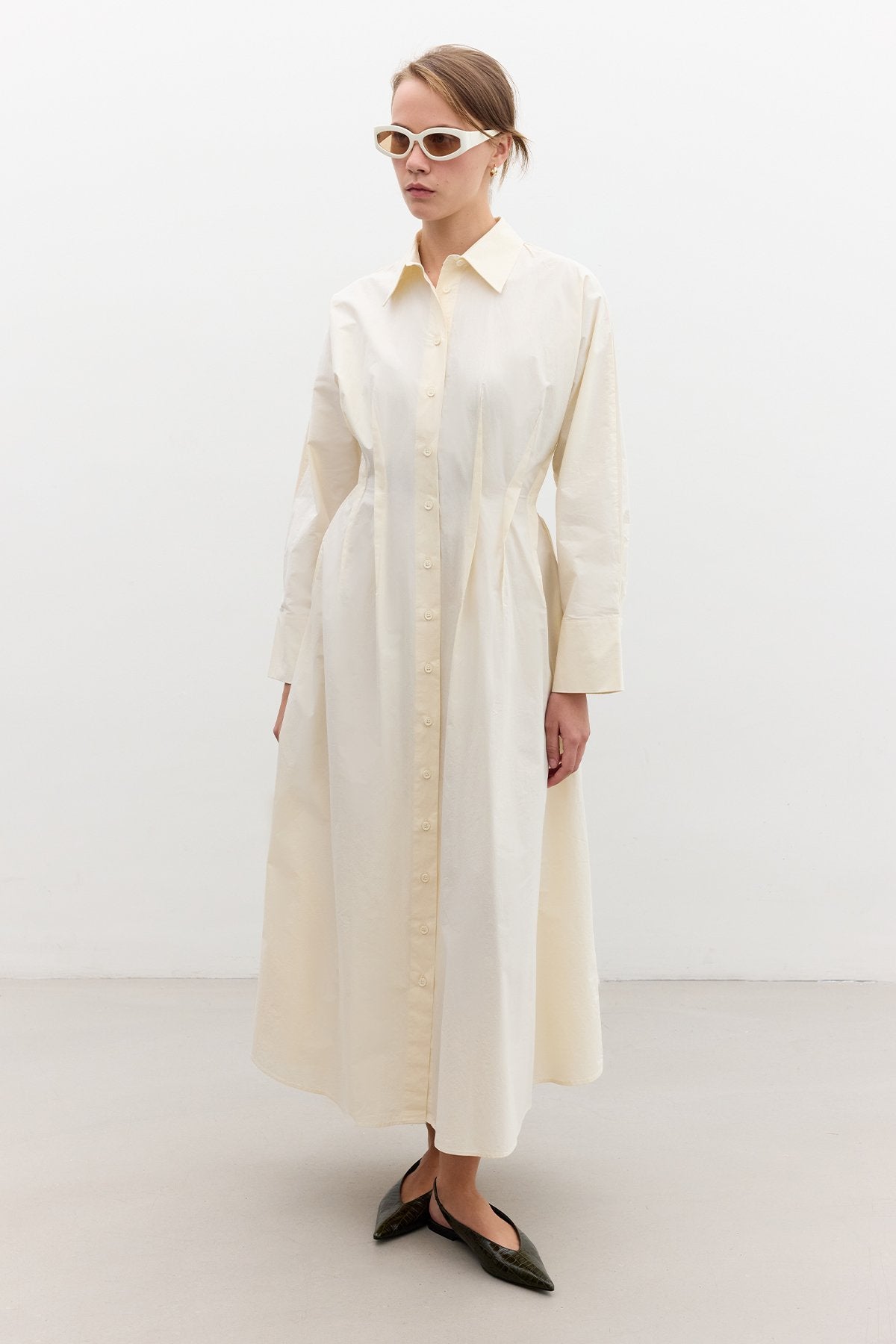 Manuka NERVÜR DETAYLI GÖMLEK ELBİSE TEREYAĞ Kleid