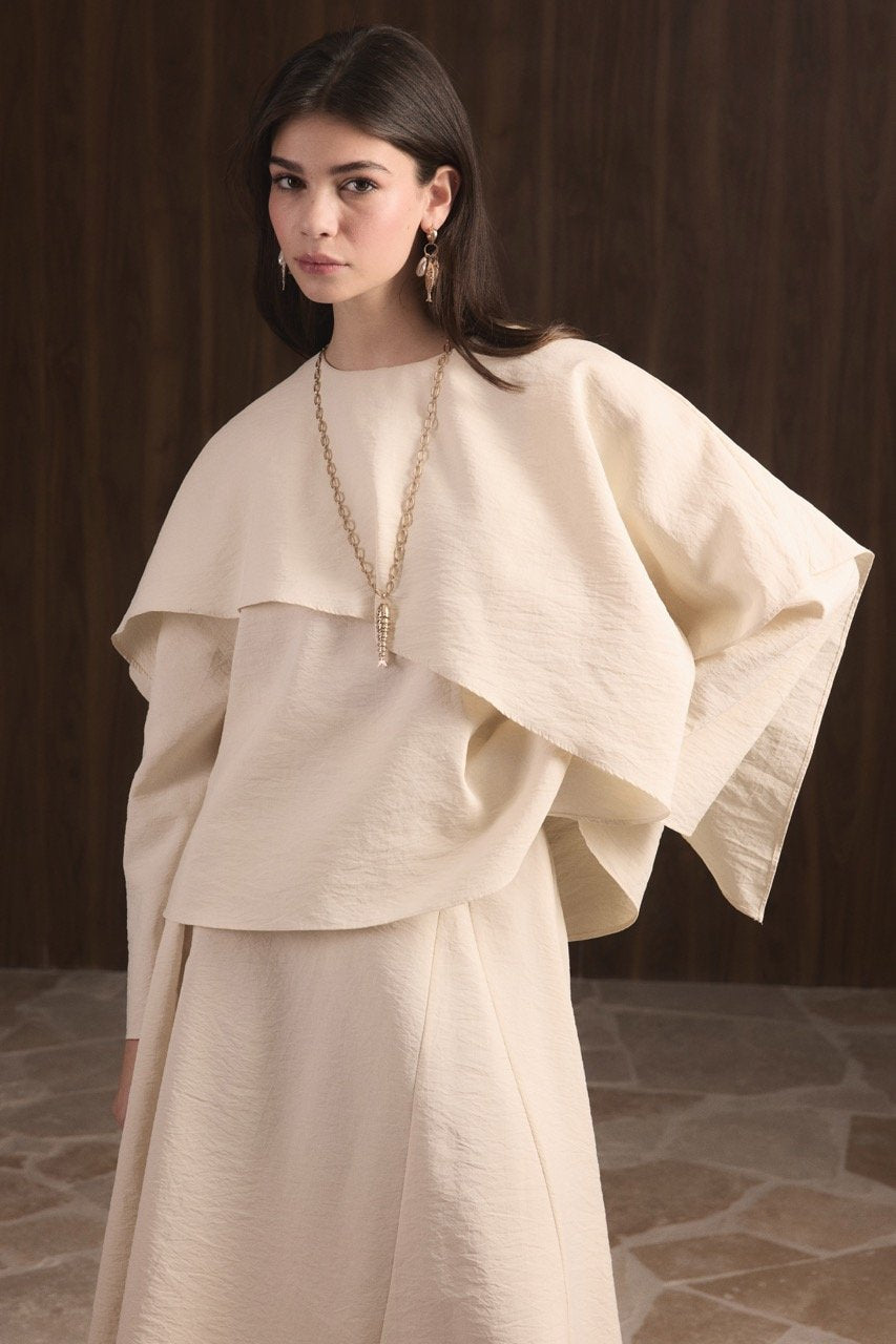 Ahel 2-teiler mit Schaldetail & Rock 8245 Ekru