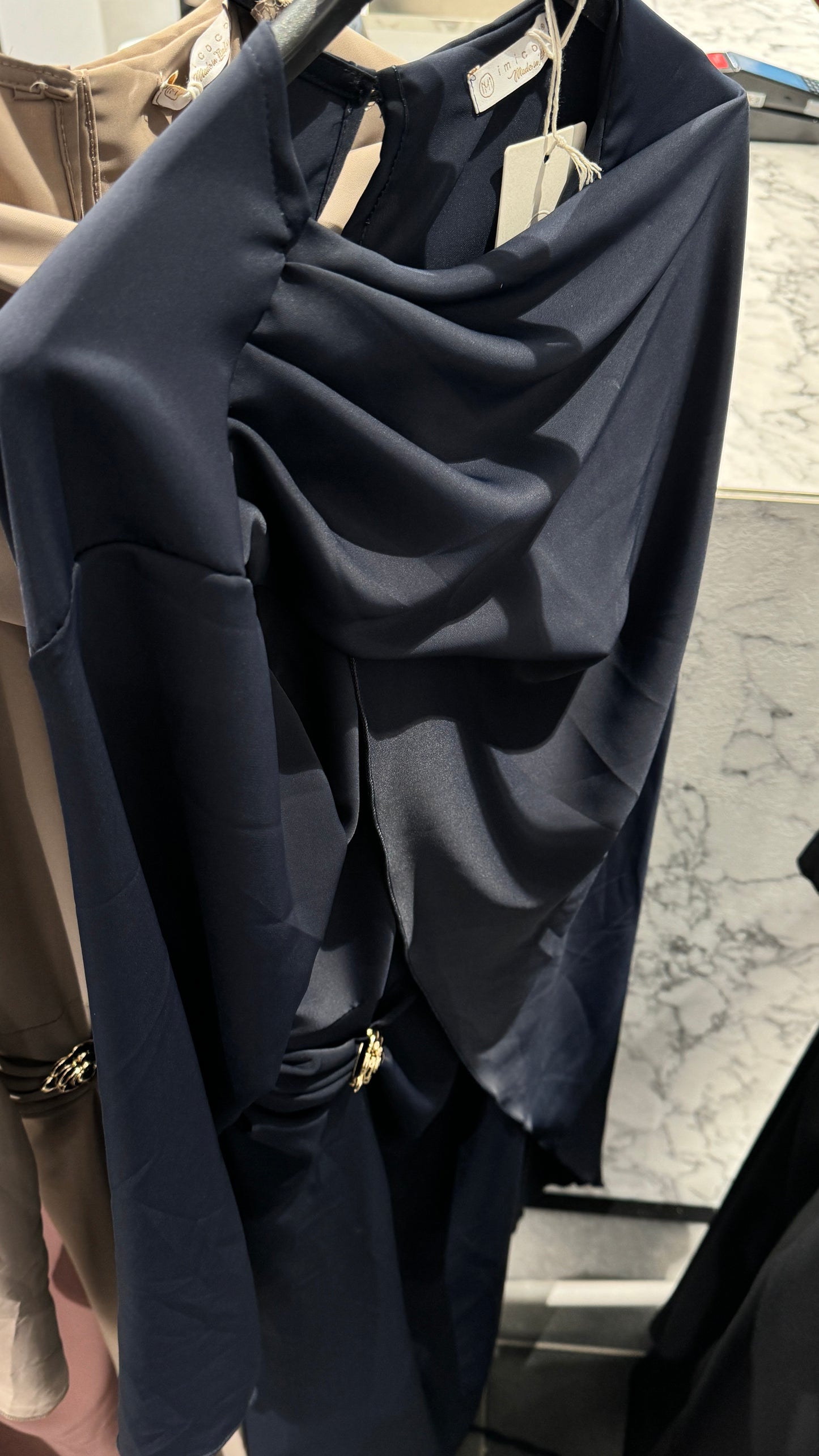 Fairy Kleid mit Schnürdetail Marineblau