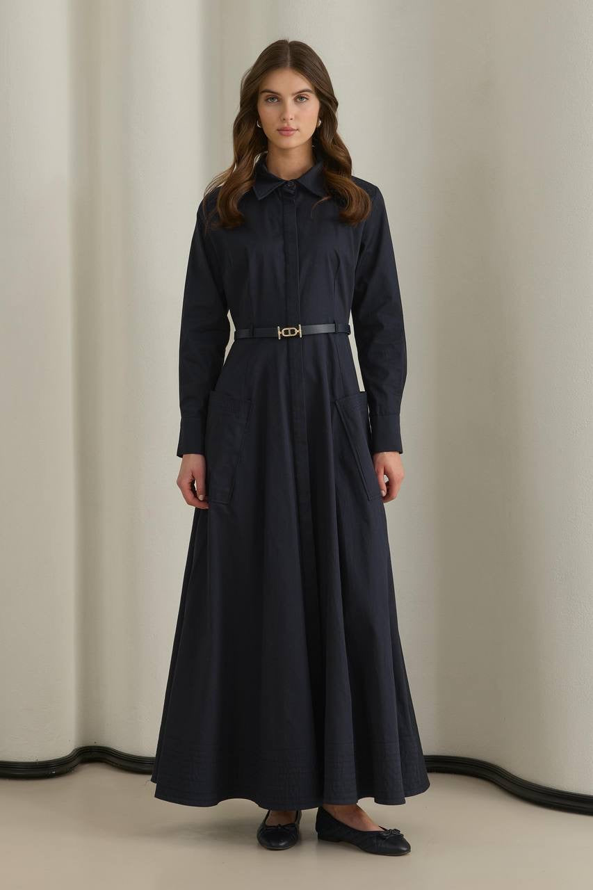 Moila Kleid mit Gürtel 653 Dunkelblau