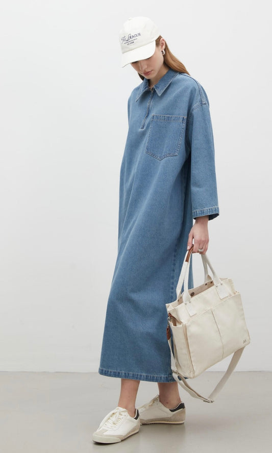 Manuka Denim Kleid 3972-hellblau