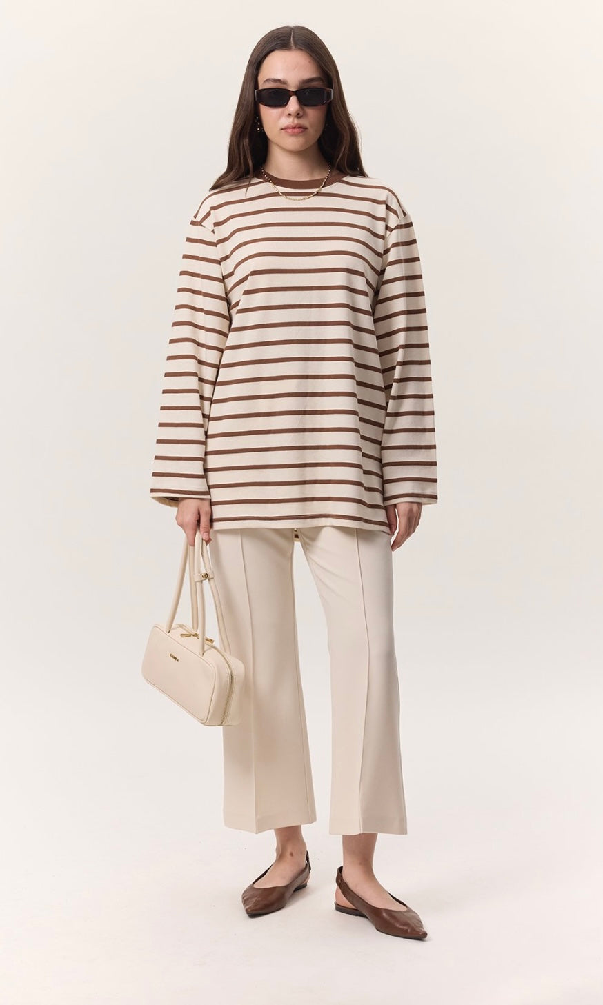 Manuka Oversize Langarm Shirt liniert