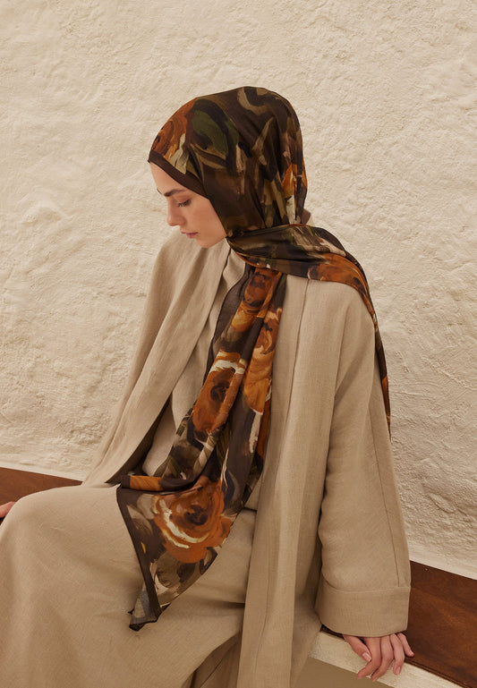FreshScarfs Rami Hijab Summer Rose Kahve