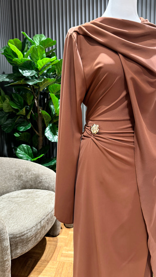 Fairy Kleid mit Schnürdetail Braun