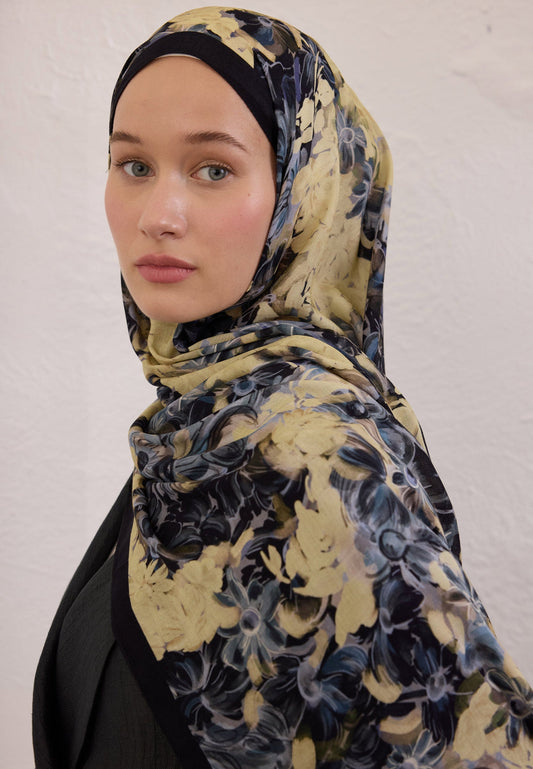 FreshScarfs Rami Hijab Summer Bloom Lacivert