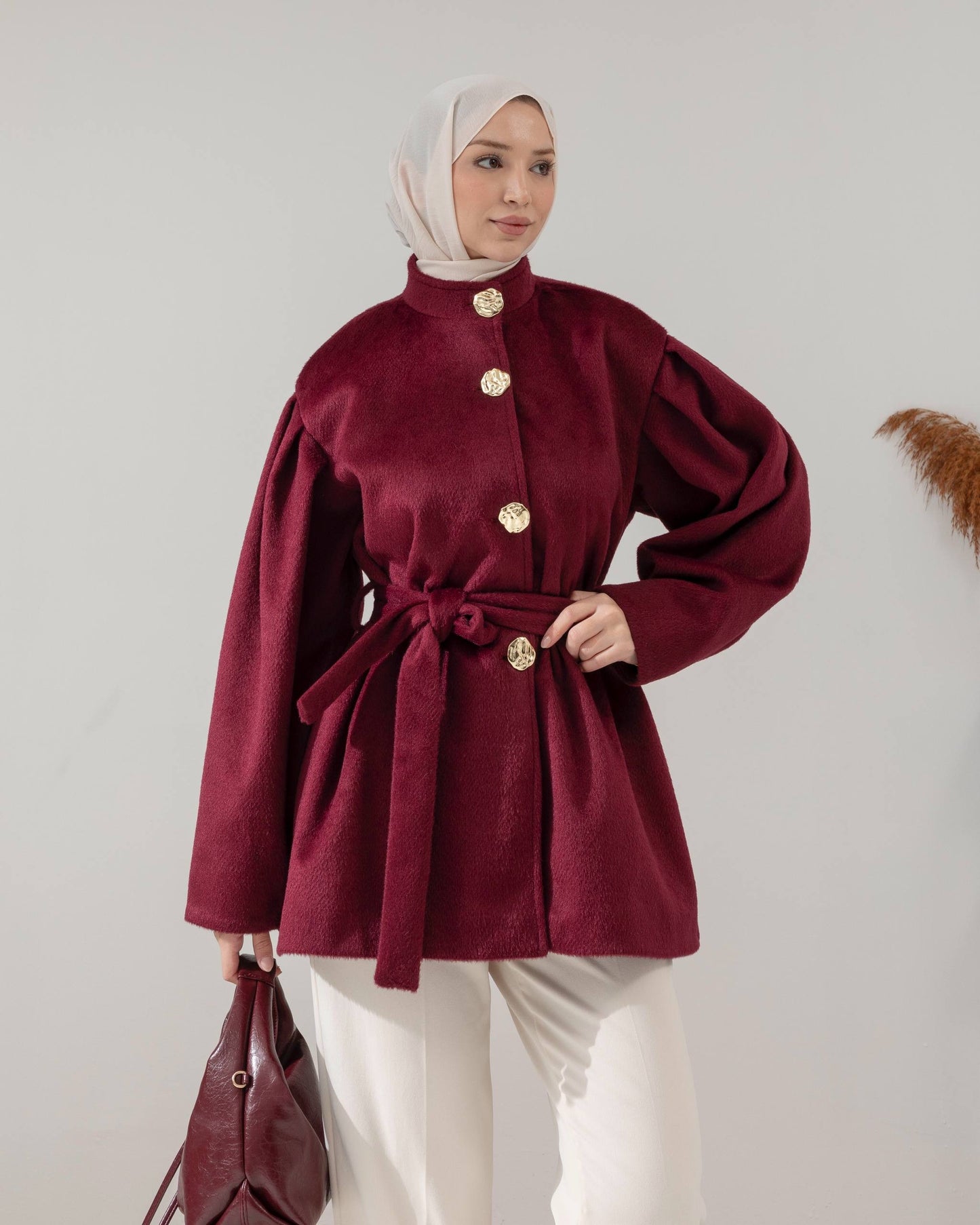 MeriStore Mantel Kurz 6541 Bordeaux