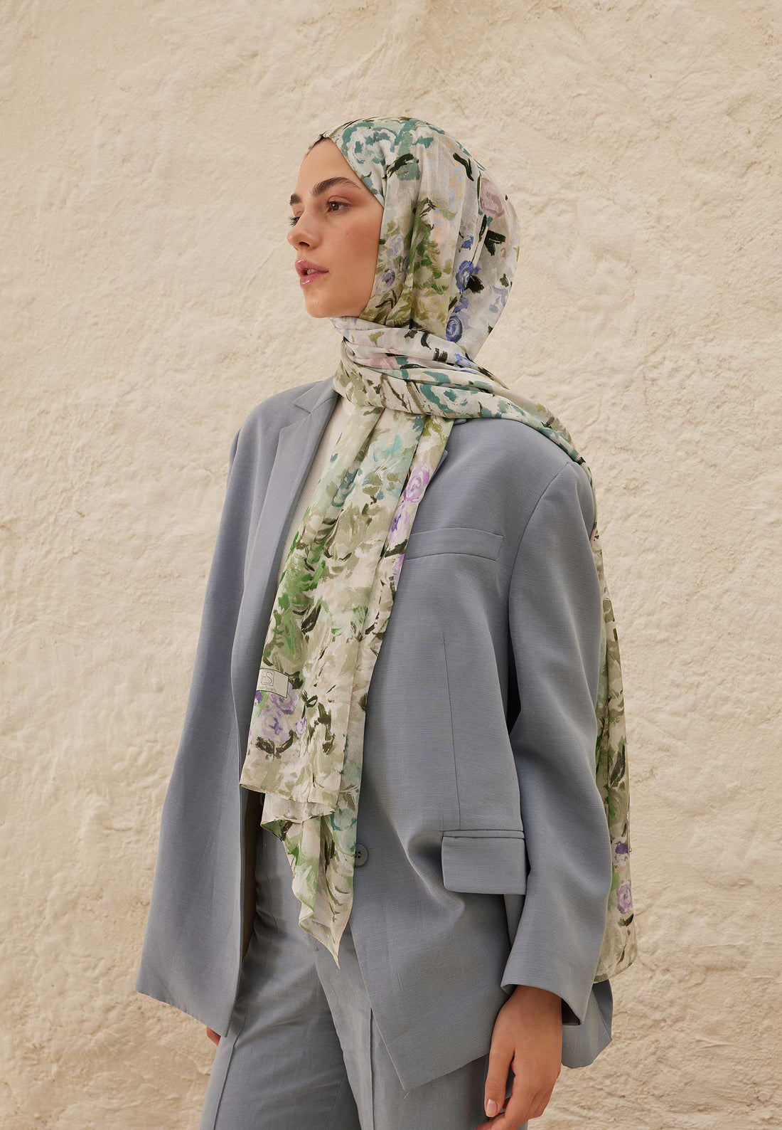 FreshScarfs Rami Hijab Margarit Desen Koyu Yesil