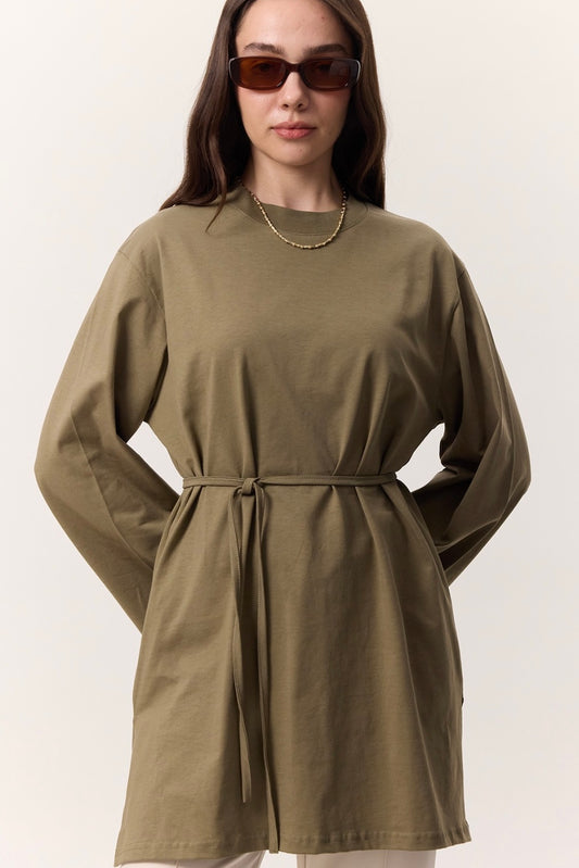 Manuka Oversize Langarm Shirt mit Gürtel