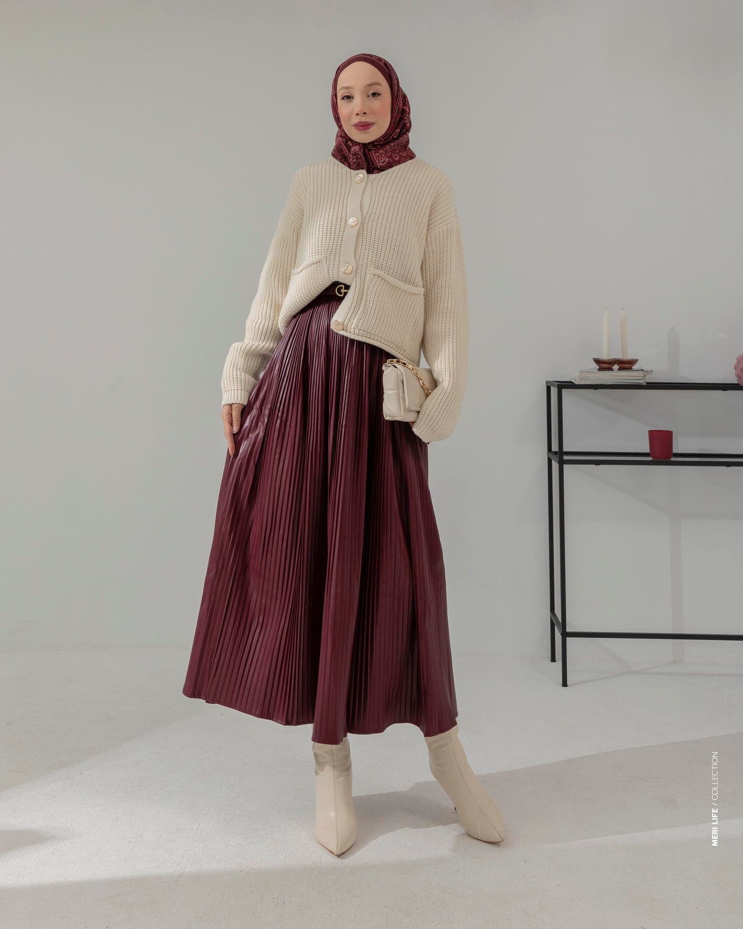 MeriStore Rock aus Kunstleder Bordeaux