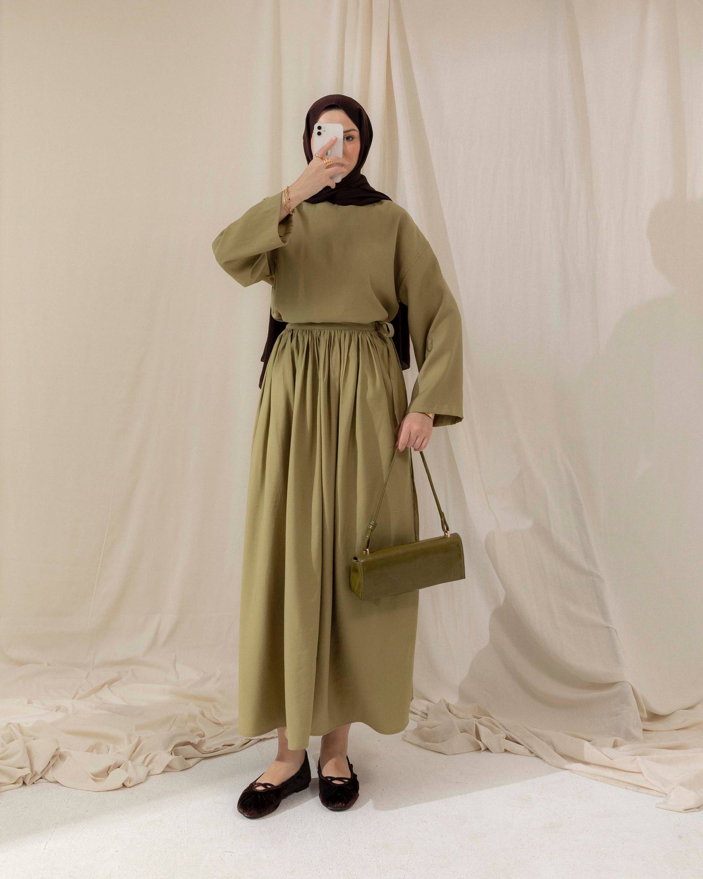 MeriStore 2-teiler mit Rock 6620 Khaki