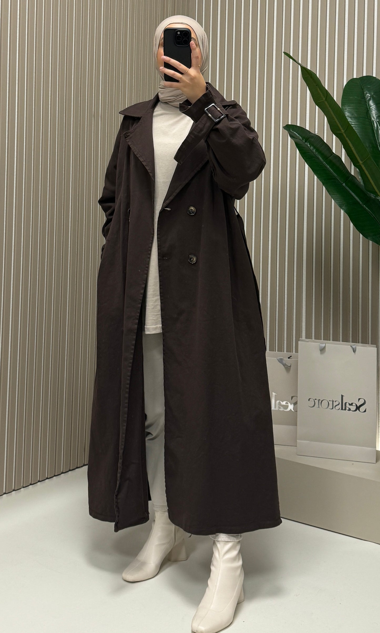 Denim Trenchcoat Braun