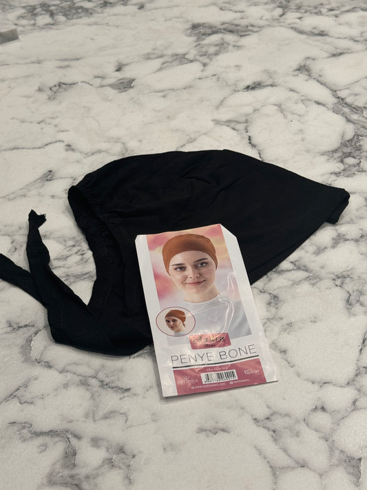 Unterkopftuch Bone Schwarz mit Naht