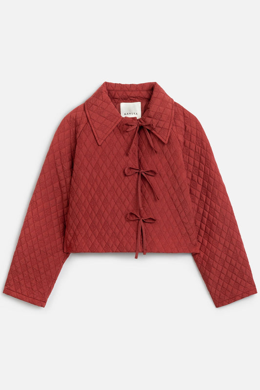 Manuka kurze Kapitone Jacke Bordeaux