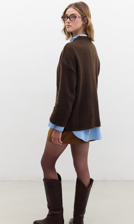 Manuka Oversize Strickpullover Braun (4619)