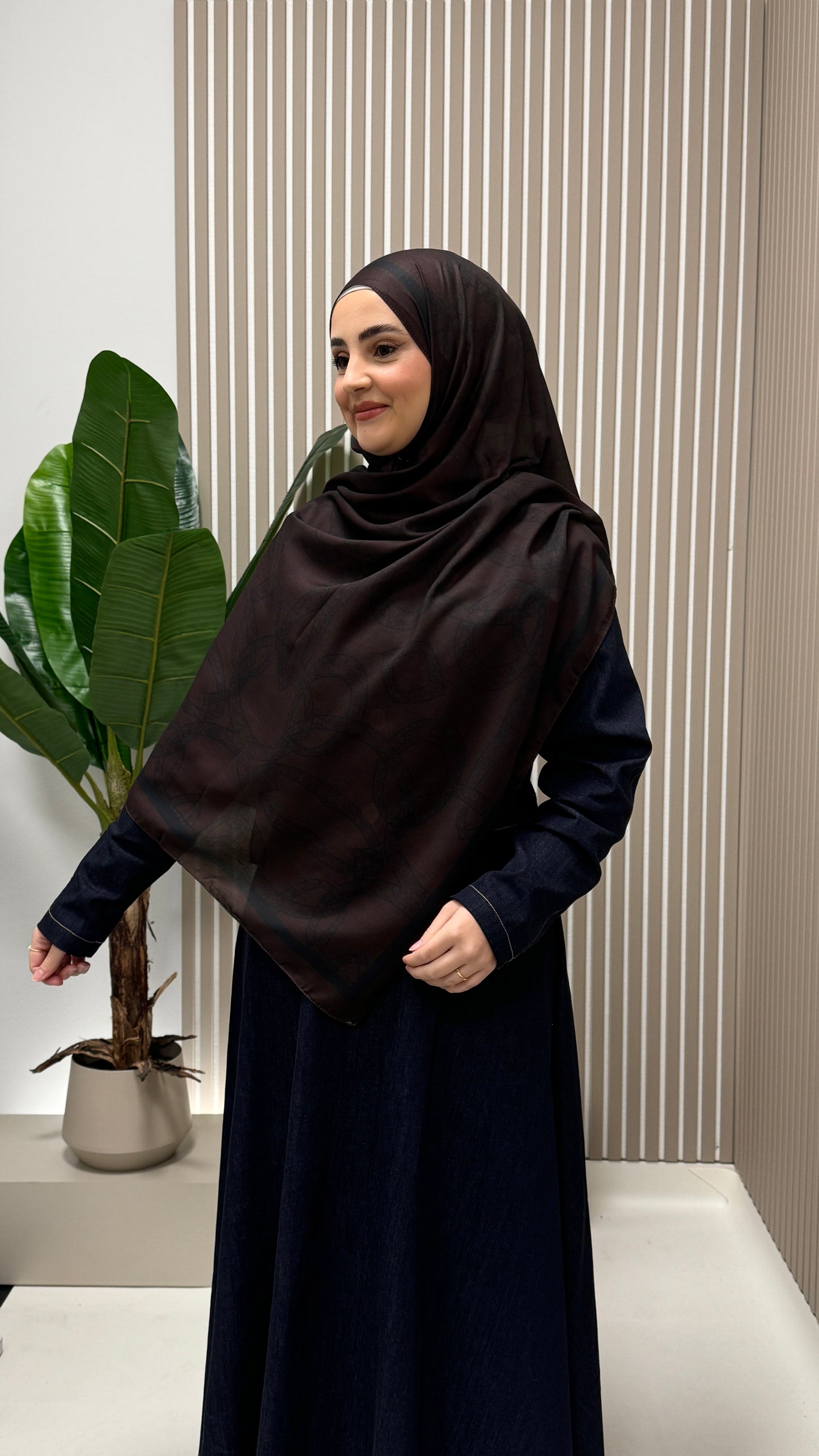 ZINCIR Soft Vual Schal Dunkelbraun