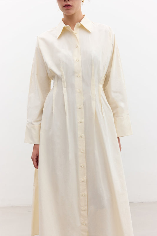 Manuka NERVÜR DETAYLI GÖMLEK ELBİSE TEREYAĞ Kleid