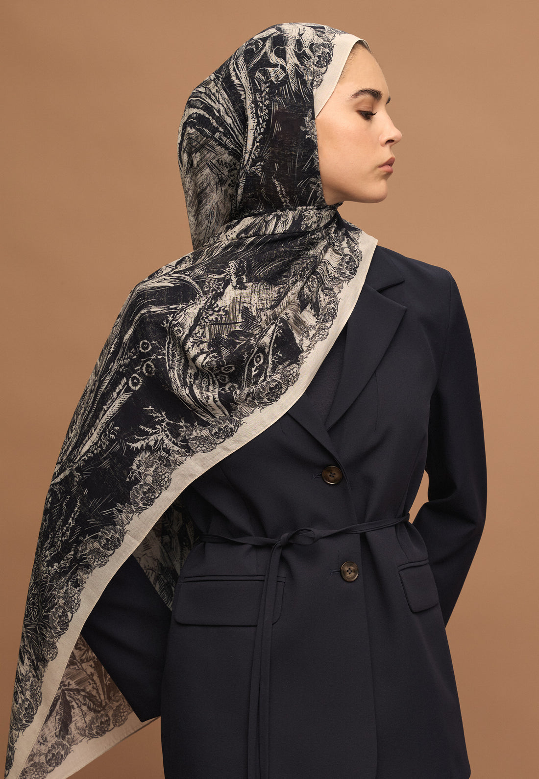 FreshScarfs Rami Hijab secret elegance desen siyah